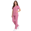 Komplet medyczny damski klasyczny brudny róż casual premium roz. 3XL